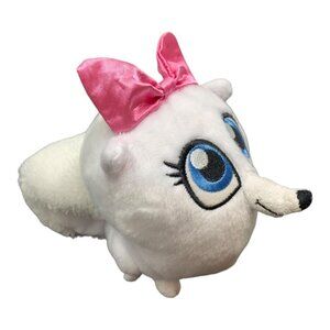 Secret Life Of Pets Gidget Plush Toy Pink Bow Blue Eyes 6in Stuffed Animal White